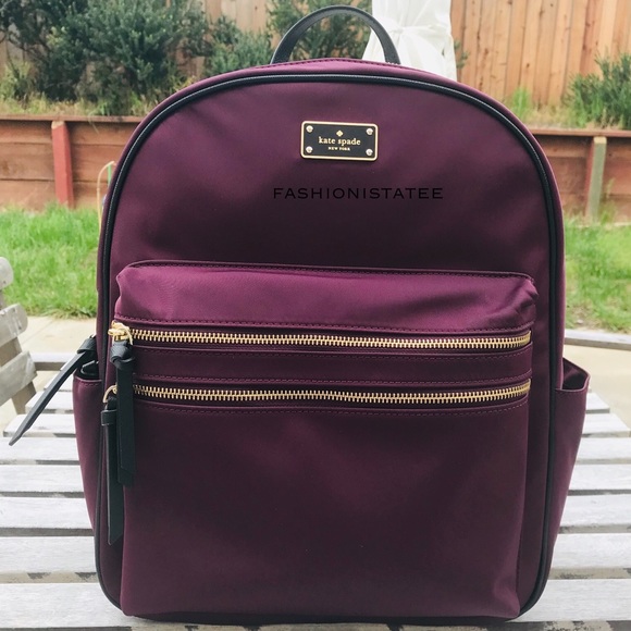 Kate spade Bradley Wilson LARGE deep plum backpack - Picture 7 of 8